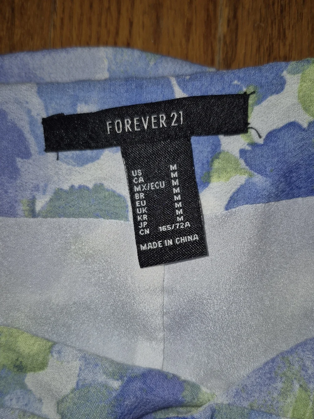 Forever 21 Blue Floral Watercolor Tiered Mini Skirt Medium